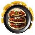 Close-up image of Tacos al pastor food clipart. Ai-Generated.