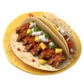 Close-up image of Tacos al pastor food clipart. Ai-Generated.