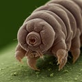 Close-up image of a tardigrade (Phylum: Tardigrada), often known as a water bear, Royalty Free Stock Photo