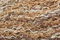 A close up image of textured wavy used sectioncolored yarn Royalty Free Stock Photo