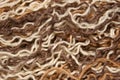 A close up image of textured wavy used sectioncolored yarn Royalty Free Stock Photo