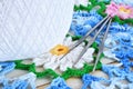 Crochet Hooks and Crochet Doily Royalty Free Stock Photo