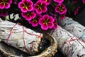 White Sage Bundles and Abalone Shell Royalty Free Stock Photo