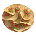 Close-up image of Tostadas food clipart. Ai-Generated.