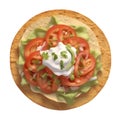 Close-up image of Tostadas food clipart. Ai-Generated.