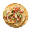 Close-up image of Tostadas food clipart. Ai-Generated.