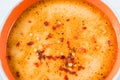 Close up image of traditional and very popular in east and south Europe soup from beef tripe Royalty Free Stock Photo