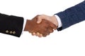 Close-up image of two shaking hands symbolizing successful buiness deal Royalty Free Stock Photo