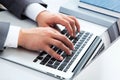 Close-up image of typing male hands Royalty Free Stock Photo