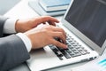 Close-up image of typing male hands Royalty Free Stock Photo