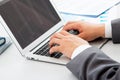 Close-up image of typing male hands Royalty Free Stock Photo