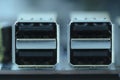 close-up image of USB port on computer motherboard.selective focus shot Royalty Free Stock Photo