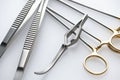 Close up view on surgical instruments