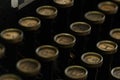 A Close-up image of a vintage typewriter Round-Key Keyboard Royalty Free Stock Photo