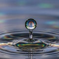 Water drop reflection isolated on transparent background Royalty Free Stock Photo