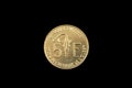 Golden 10 West African Franc coin Royalty Free Stock Photo