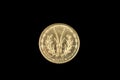 Golden 5 West African Franc coin Royalty Free Stock Photo