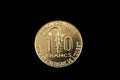 Golden 25 West African Franc coin Royalty Free Stock Photo