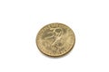 A close up image of a 25 West African Franc coin Royalty Free Stock Photo