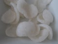 Close up image of prawn crackers