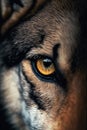 Close up image of a wolf eyes, beautiful macro shoot. Generative Ai