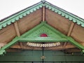 Close up image of wooden roof of a typical house in Konkan regio