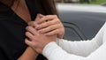 Close-up image of a young couple holding hands Royalty Free Stock Photo