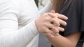 Close-up image of a young couple holding hands Royalty Free Stock Photo