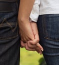 Close-up image of a young couple holding hands Royalty Free Stock Photo