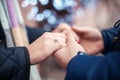 Close-up image of a young couple holding hands Royalty Free Stock Photo