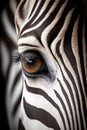 Close up image of zebra eyes, beautiful macro shoot. Generative Ai