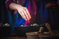 Close up images of Hand of Korean woman, she making Kimchi