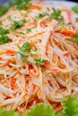 Close Up of Imitation Crab Meat Salad Royalty Free Stock Photo