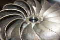 Close up impeller of pump made for sand casting manufacturing process for industrial Royalty Free Stock Photo
