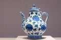 Imperial blue and white porcelain teapot Royalty Free Stock Photo
