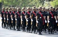 Close up of Indian army practicing march past before Republic day