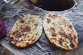 Close-up of Indian breads (Kulcha), Amritsar, Punjab, India