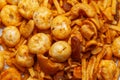Close up of Indian Spicy Chatpata dry fruits namkeen.