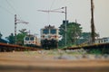 Close-up of indian train engine at Visakhapatnam india