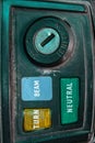 Close-up of Industrial Control Panel with Turn Beam Neutral Buttons and Keyhole Switch Royalty Free Stock Photo