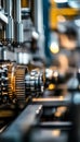 Close up of industrial gears and machinery showcasing precision engineering in technology concepts Royalty Free Stock Photo