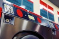 Self service washing machine close-up Royalty Free Stock Photo