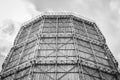 Close up industrial view cooling tower at metallurgical plant