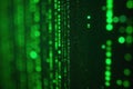 Close-up infected computer screen green digital background alert message software screen