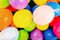 Close-up of inflated balloons of various colors, colorful background for festivities