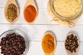 Close-up of ingredients for cooking pilaf Royalty Free Stock Photo