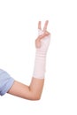 Close-up injured arm wrapped in an Elastic Bandage Royalty Free Stock Photo