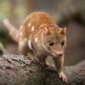 Quoll Walking Towards Camera