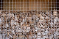 Close up of insect house with wooden chips Royalty Free Stock Photo