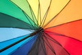 Close-up of inside a rainbow umbrella Royalty Free Stock Photo